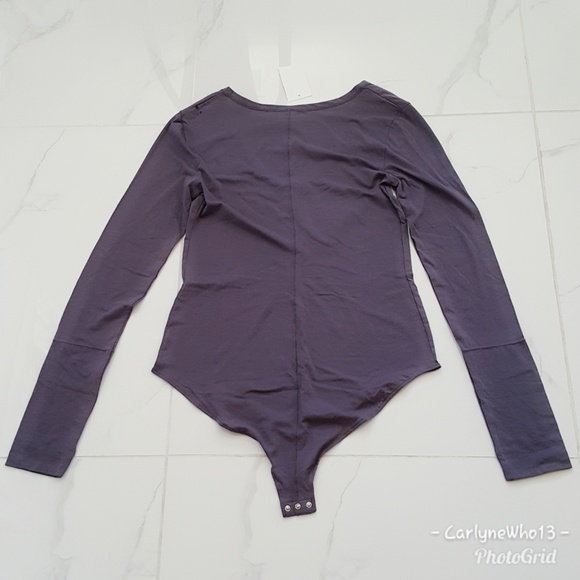 NWT Free People Easy Peasy Gray bodysuit L… - Picture 3 of 6